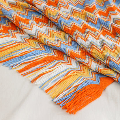 Cozy Knit Blanket with Tassels Soft and Stylish Throw for Home Comfort | JB013