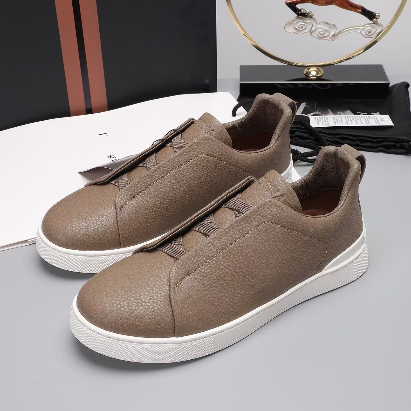 New Genia European Men's Loafers | Genuine Leather Slip-On Sneakers | Premium Casual Driving Shoes | 8611