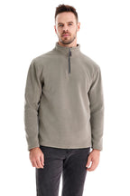 Men’s Fleece Pullover Sweatshirts | Autumn-Winter 2025 Europe Fashion | Half-Zip Stand Collar Tops | HD08