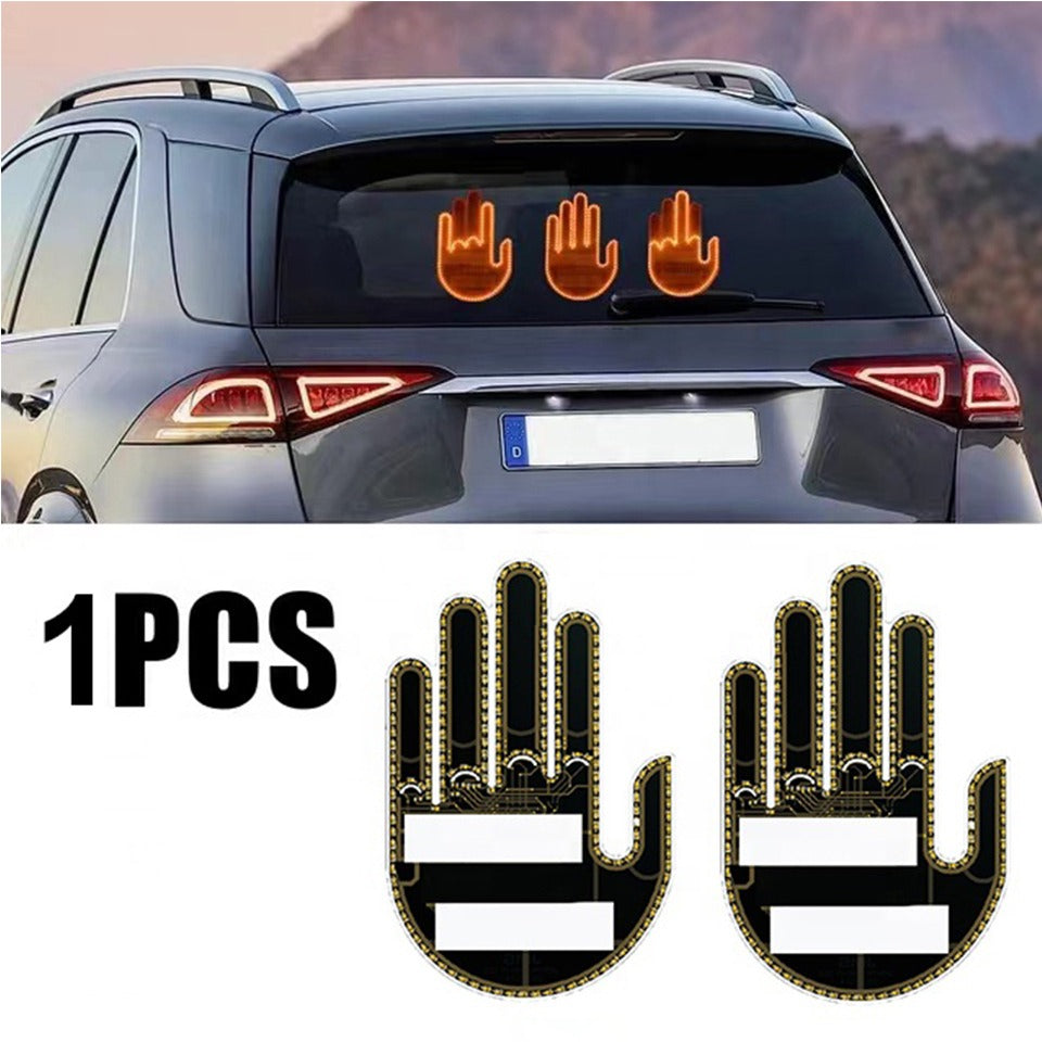Car Finger Light with Remote Gesture Light Auto Amber Middle Finger Warning Brake Light