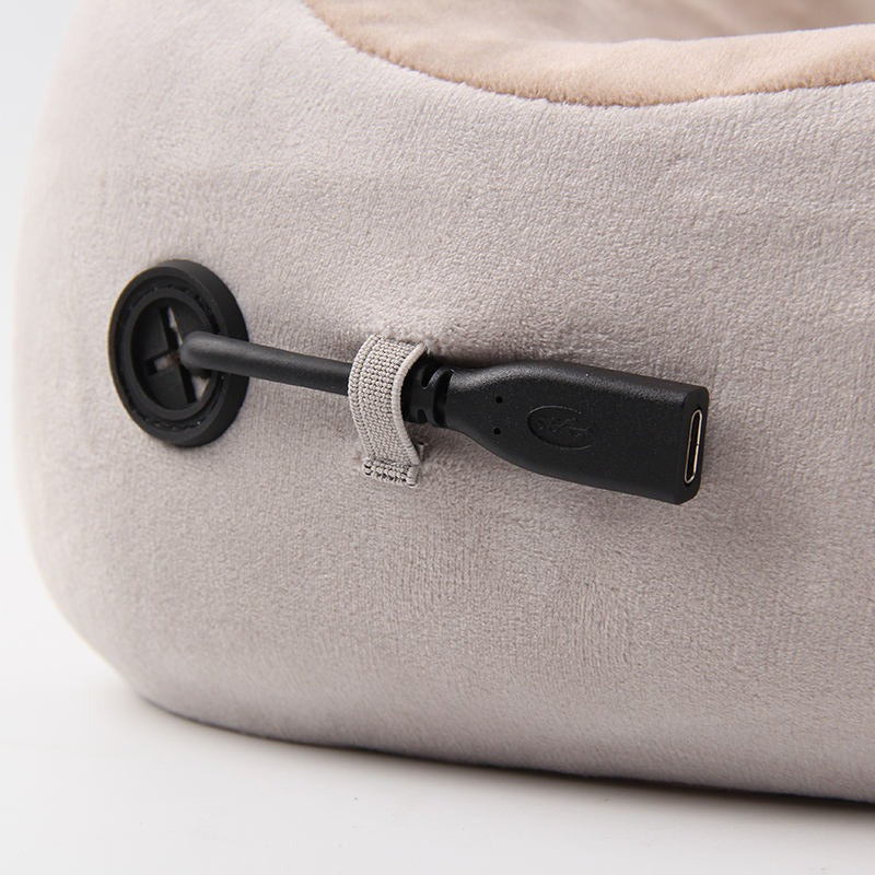 Electric Rechargeable Travel Pillow Relax Massager Heated Vibrating Soft Neck Massage