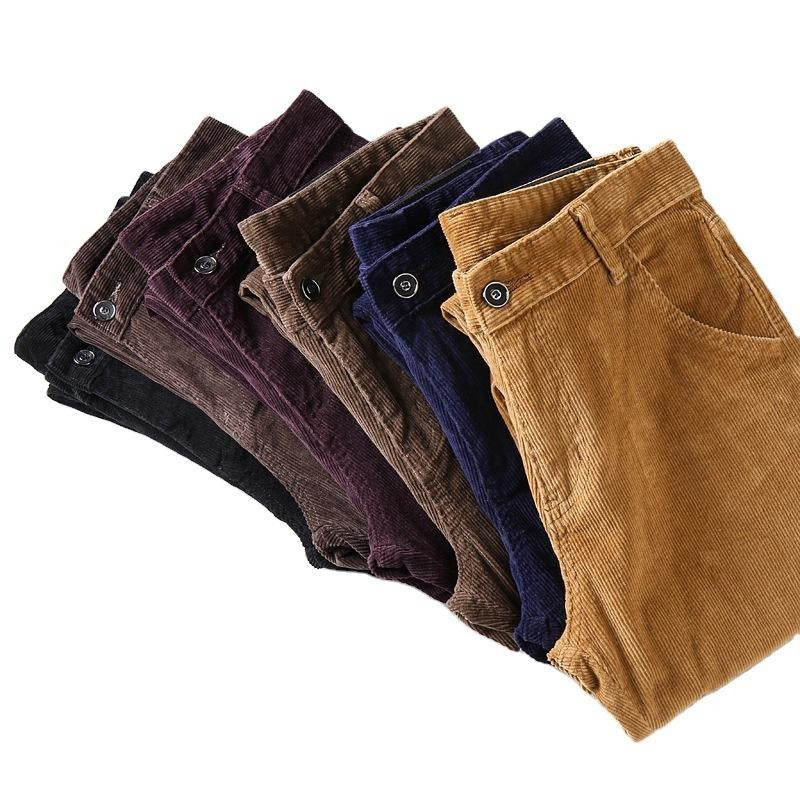 Pantalon droit en velours côtelé pour homme, coupe slim, élastique, polyvalent, décontracté, extensible, confortable | 6686 