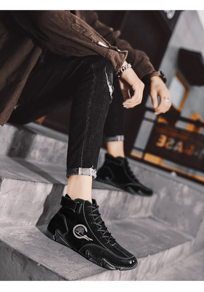 Men's Flat Short Boots Fashion Trend Outdoor Genuine Casual Martin Ankle Boots | 88377