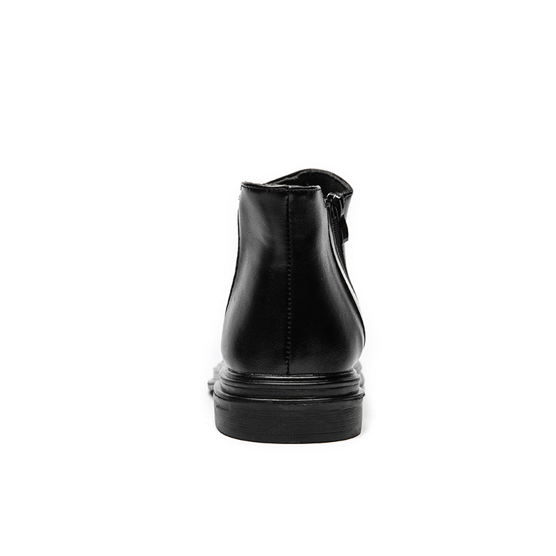 Martin Boots High Top Pointed Leather Shoes Slip-resistant Side-Zippered Dress Boots | 8823