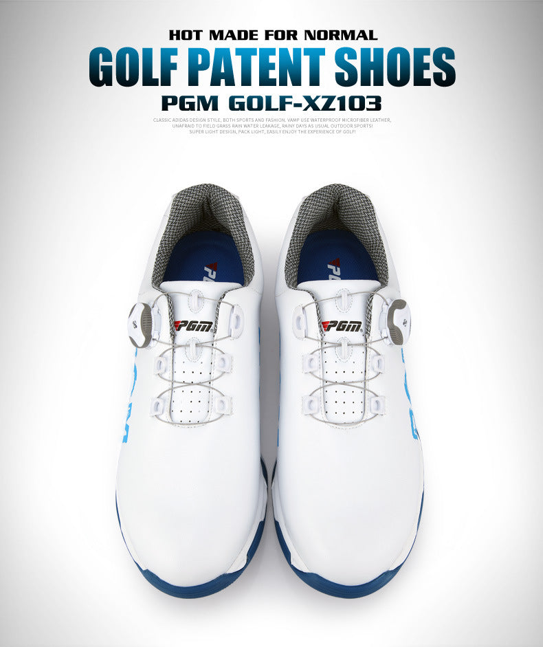 Premium PGM Men's Golf Shoes | Rotating Lace System | Waterproof & Breathable Anti-Slip Athletic Footwear