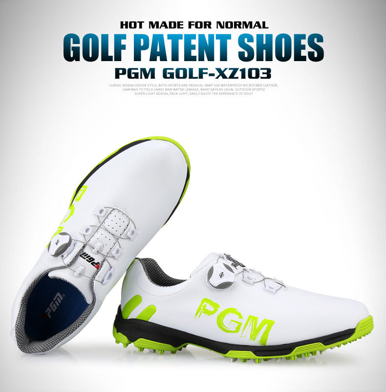 Premium PGM Men's Golf Shoes | Rotating Lace System | Waterproof & Breathable Anti-Slip Athletic Footwear