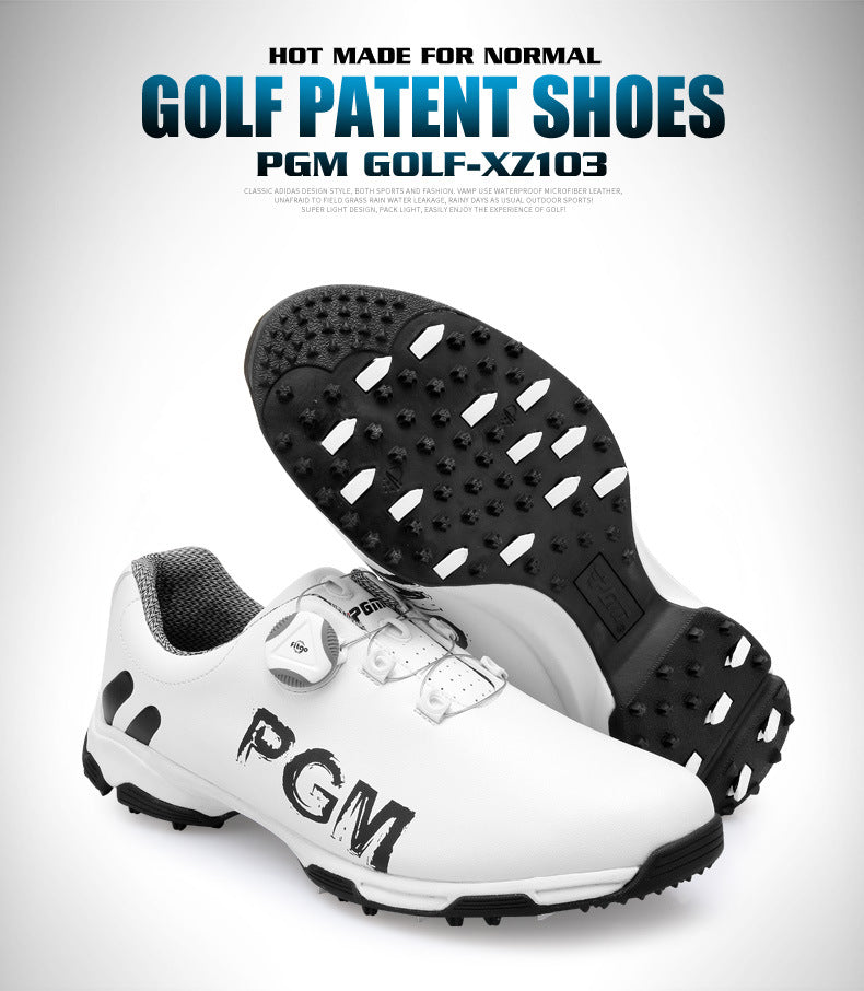 Premium PGM Men's Golf Shoes | Rotating Lace System | Waterproof & Breathable Anti-Slip Athletic Footwear
