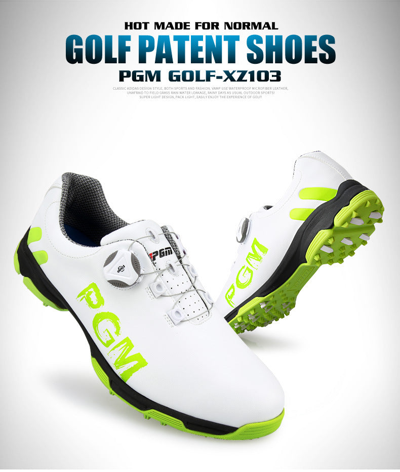 Premium PGM Men's Golf Shoes | Rotating Lace System | Waterproof & Breathable Anti-Slip Athletic Footwear