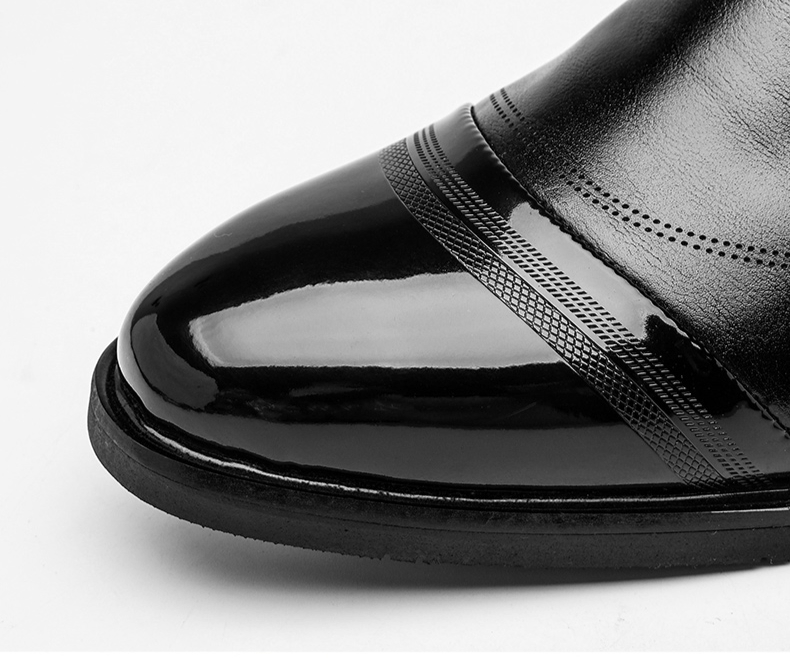 Scarpe da uomo in pelle PU nera lucida, casual, per eventi e matrimoni, comode e formali, stivali da lavoro eleganti | 28008 