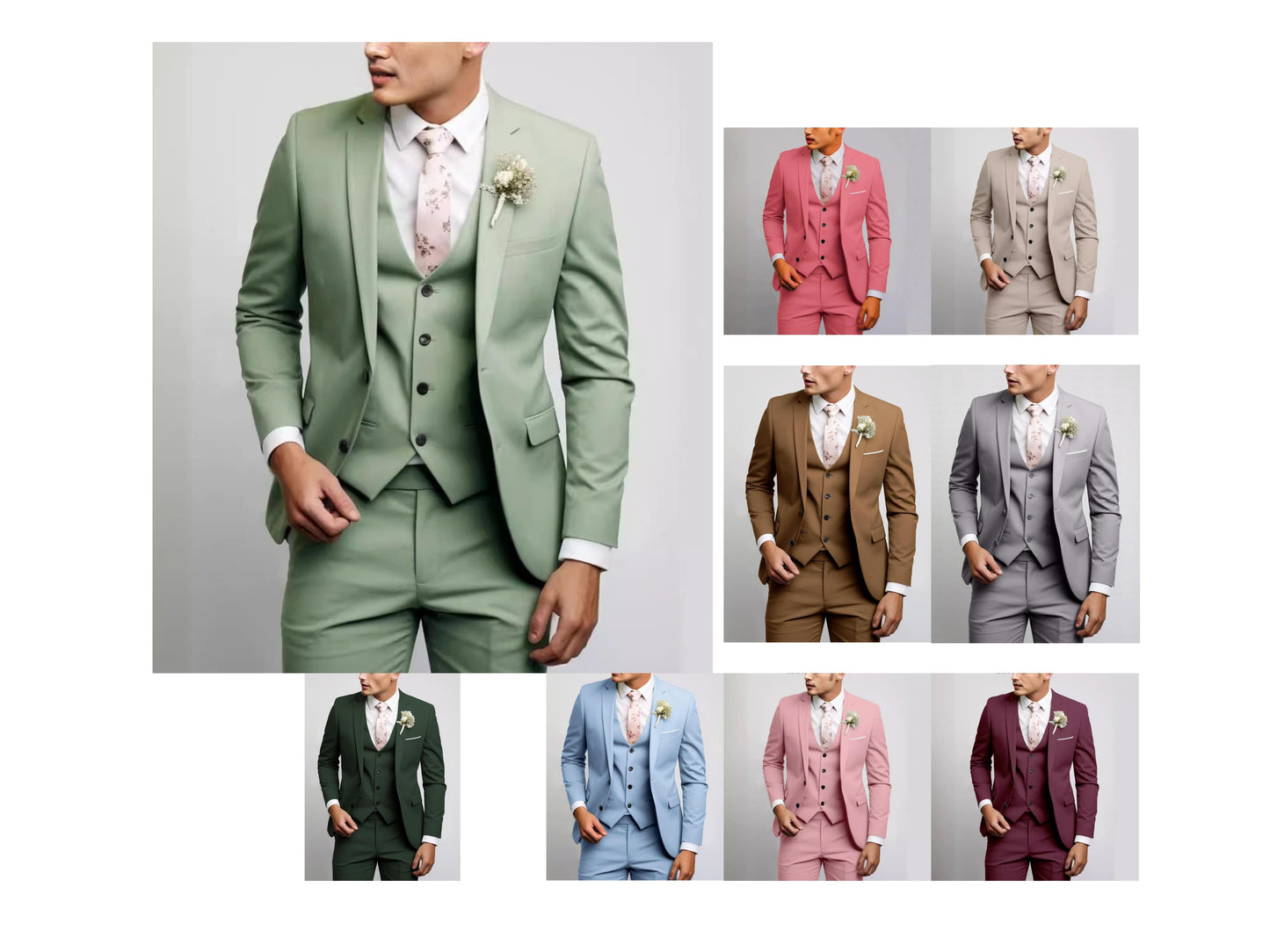 Premium Quality Men's 3 Pieces Suit Tuxedo Signature Smart Fit Wedding Parties Casual & Business Suits | 2901