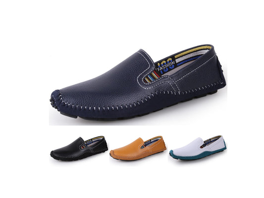 Men Hand-Stitched Urban Chic Slip On Loafers Drive Walking Shoes | 9898