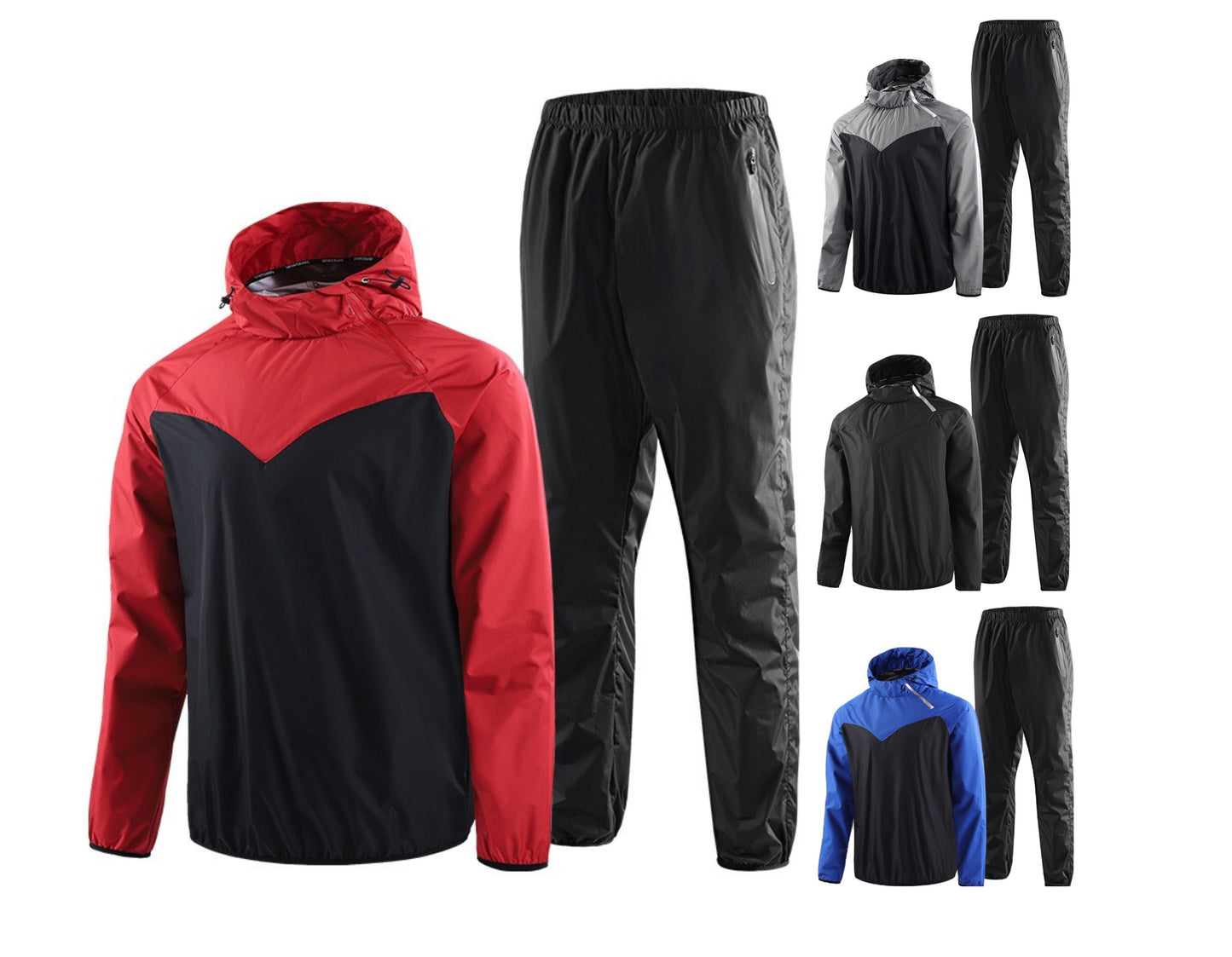 Men's Running Pullover Two-Piece Set Weight Loss Control Body Fat Sauna Sweat Suit  | YJ9681