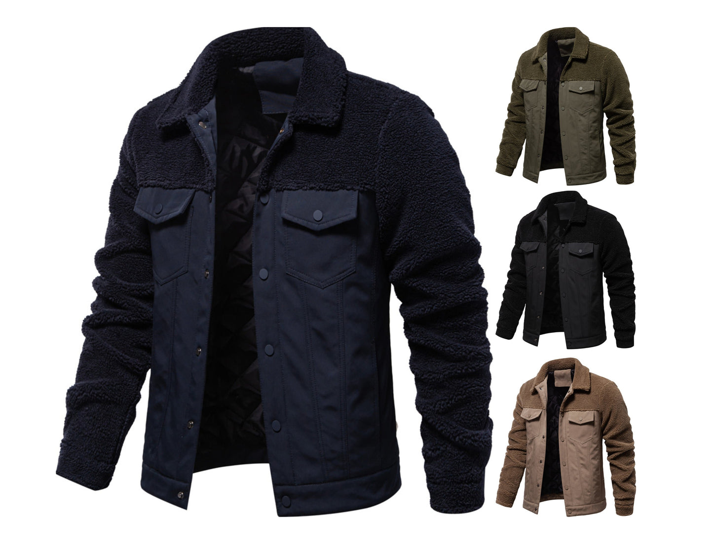 Men's Heavyweight Lined Zip Up Outerwear Jackets Warm Winter Coats for Men | JK815