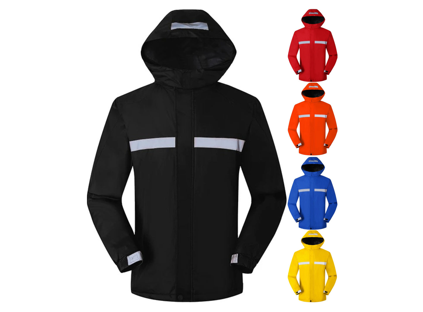 Men's Multi Reflective Strips Work Thick Outdoor Safety Jackets Warm Breathable Walking Cycling Winter Jackets | H2828