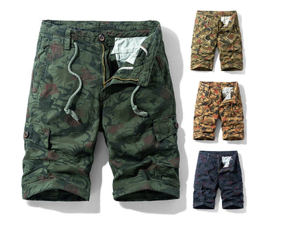 Short cargo en coton camouflage pour homme, décontracté, multi-poches, style militaire, pour l'extérieur | 1101 