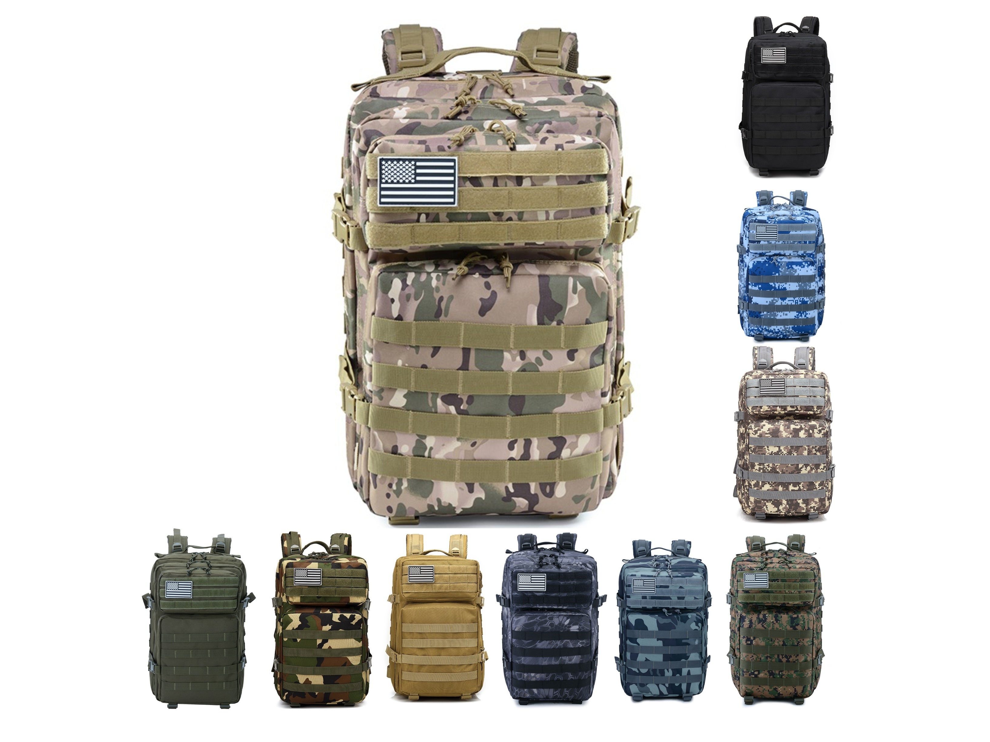New Trending Portable Molle Bag 45L Mountain Travel Luggage Oxford Tactical Backpack
