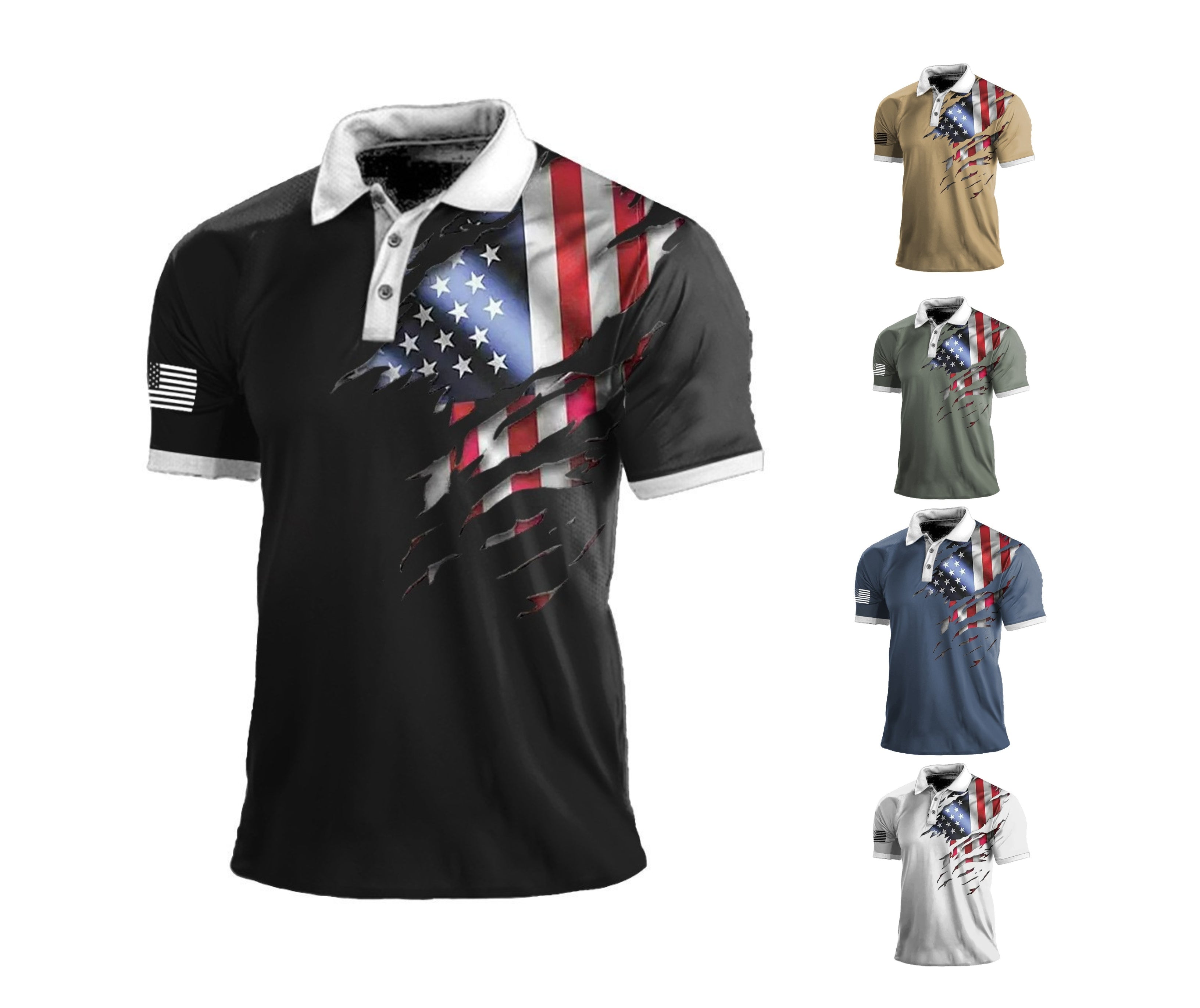 American flag polo shirt best sale