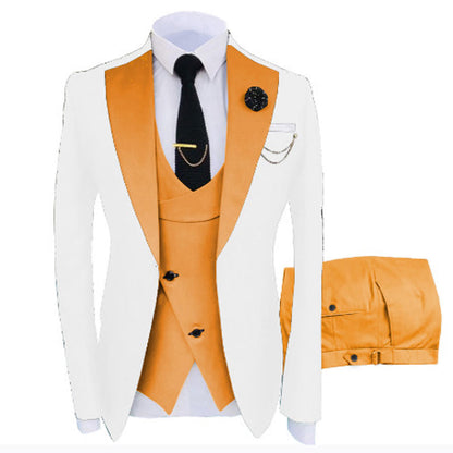 Uomo su misura bicolore abito 3 pezzi sposo matrimonio slim fit blazer giacca gilet pantaloni set smoking abiti| LR908 