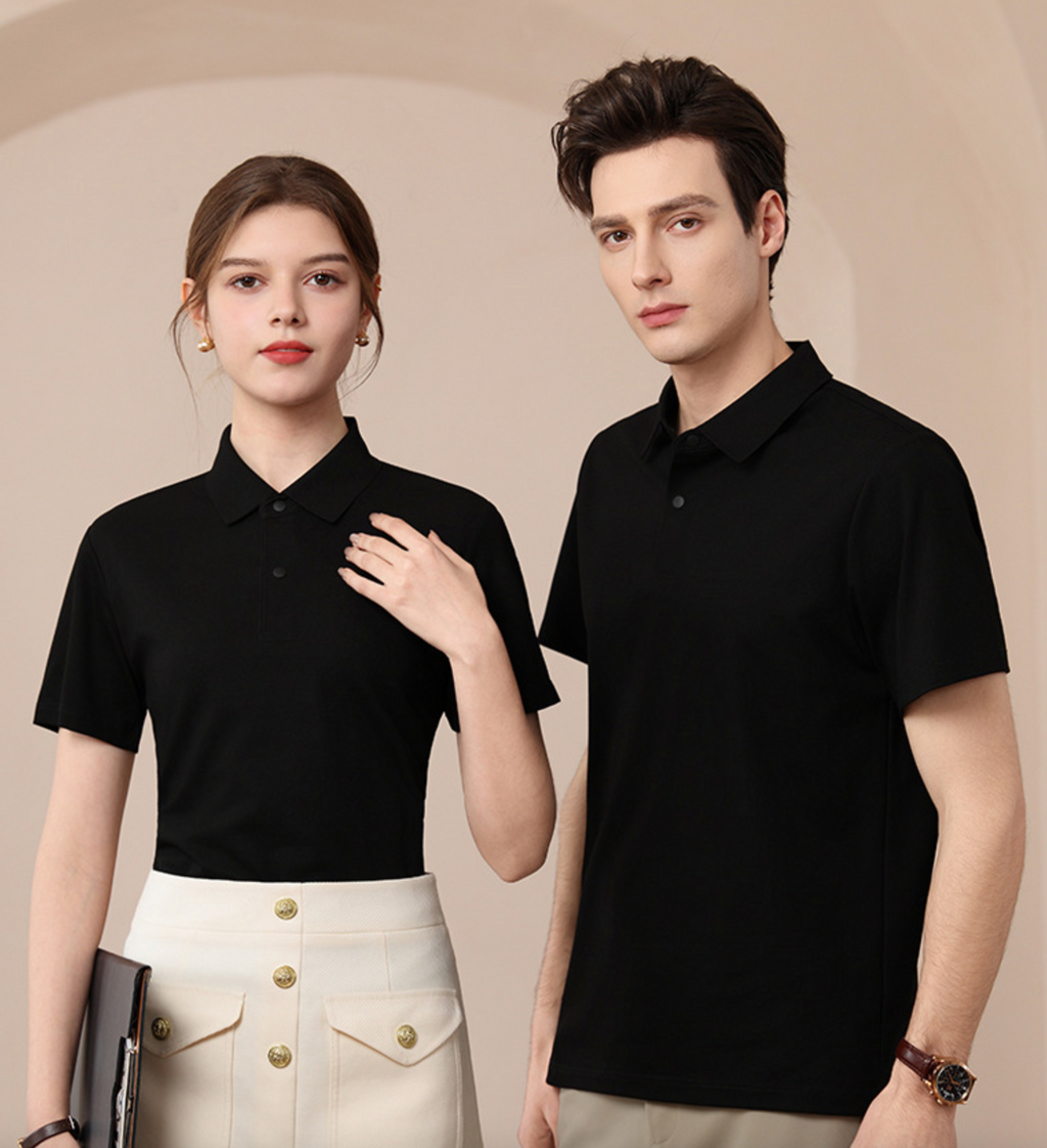 100-Count Mercerized Cotton Polo Shirt | Antibacterial & Cooling | Unisex Summer Short Sleeve Polo Tee | L11-8230