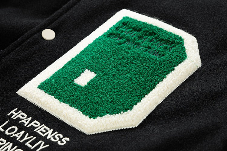 Men's Winter Color-Blocked Woolen Baseball Jacket Casual & Stylish Fashion Coat | 77162