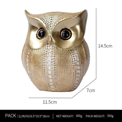 Resin Creative Owl Ornaments Nordic Bird Model Crafts for Living Room Home Décor | RDW001