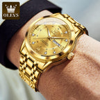 Luxury Stainless Steel Quartz Watch for Men High Quality Casual & Business Gold Wristwatch | 5513