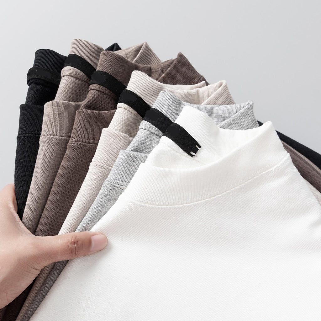 Men’s Heavyweight Cotton T-Shirt – Summer Casual Loose Fit, Solid Color Short Sleeve | BT1014