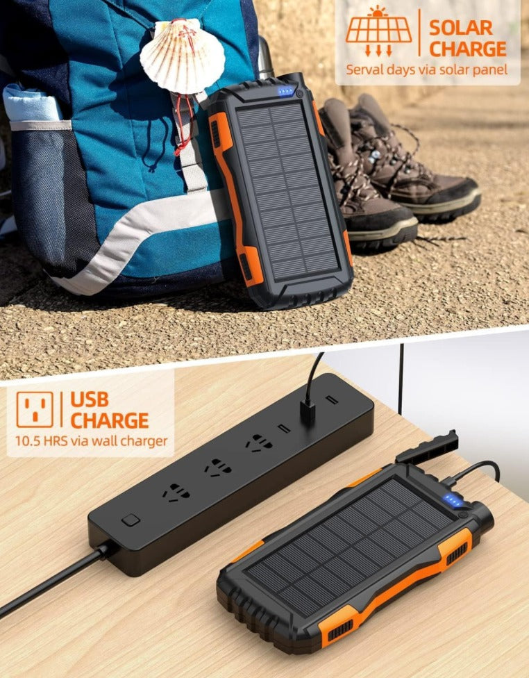 Solar Power Bank 20000mAh Portable Charging Power Bank External Battery Charger | 00010