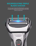 Triple Blade Electric Shaver for Men LCD Display IPX6 Waterproof USB Rechargeable Trimmer | RSM-1577