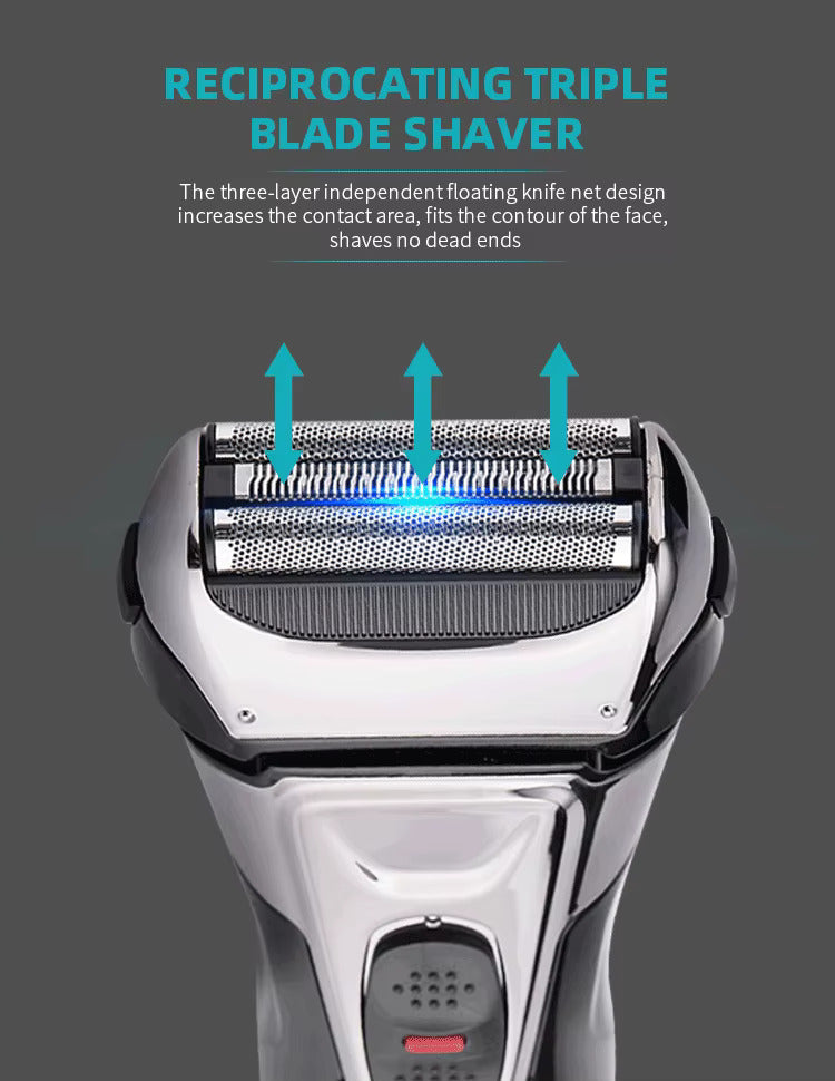 Triple Blade Electric Shaver for Men LCD Display IPX6 Waterproof USB Rechargeable Trimmer | RSM-1577