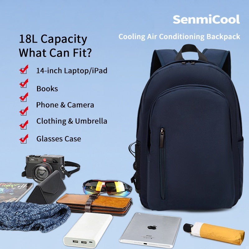 SenmiCool 30L Outdoor Summer AC  Backpack With Semiconductor Mini Air Conditioner Fan For Hiking , Muslim Pilgrimage Hajj Umrah travel &  Mountaineering Bag