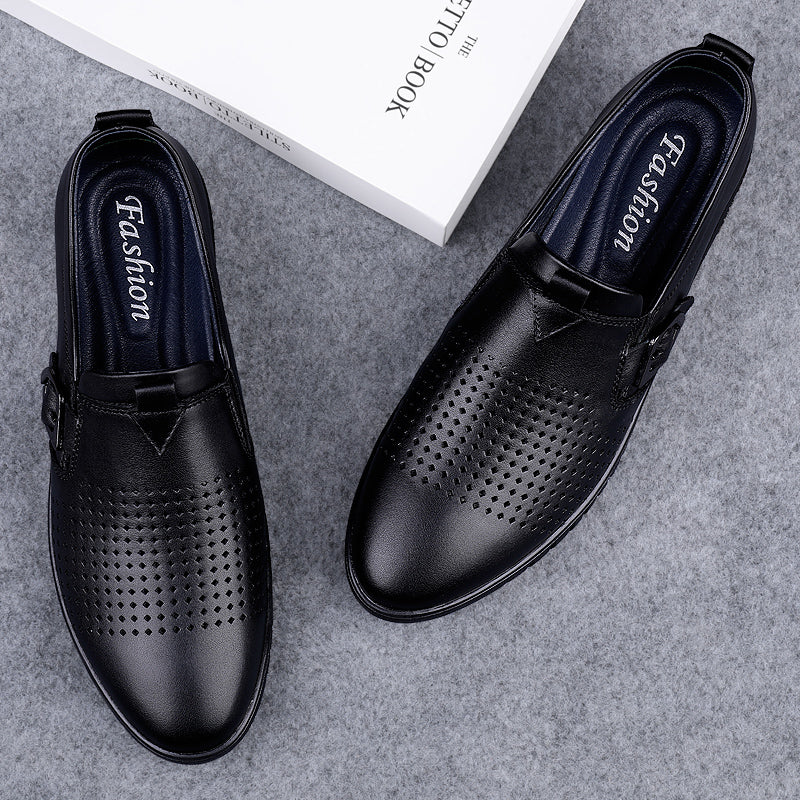 Men Driving Breathable Flats Casual Shoes Wedding Slip on loafers Leather Shoes | 23008