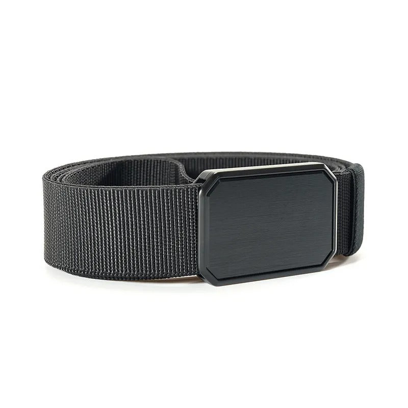 Men's Stretch Nylon Magnetic Metal Buckle Belt Elastic Jeans Belt