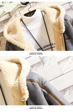 Men Retro Polar Fleece Workwear Cotton Coat Stand-Up Collar Hooded Loose Fit Casual Jacket | A048MY10