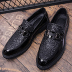 Men Casual Trend Bright Upper  Oxford Brogues Boots British Style Formal Leather Office Shoes