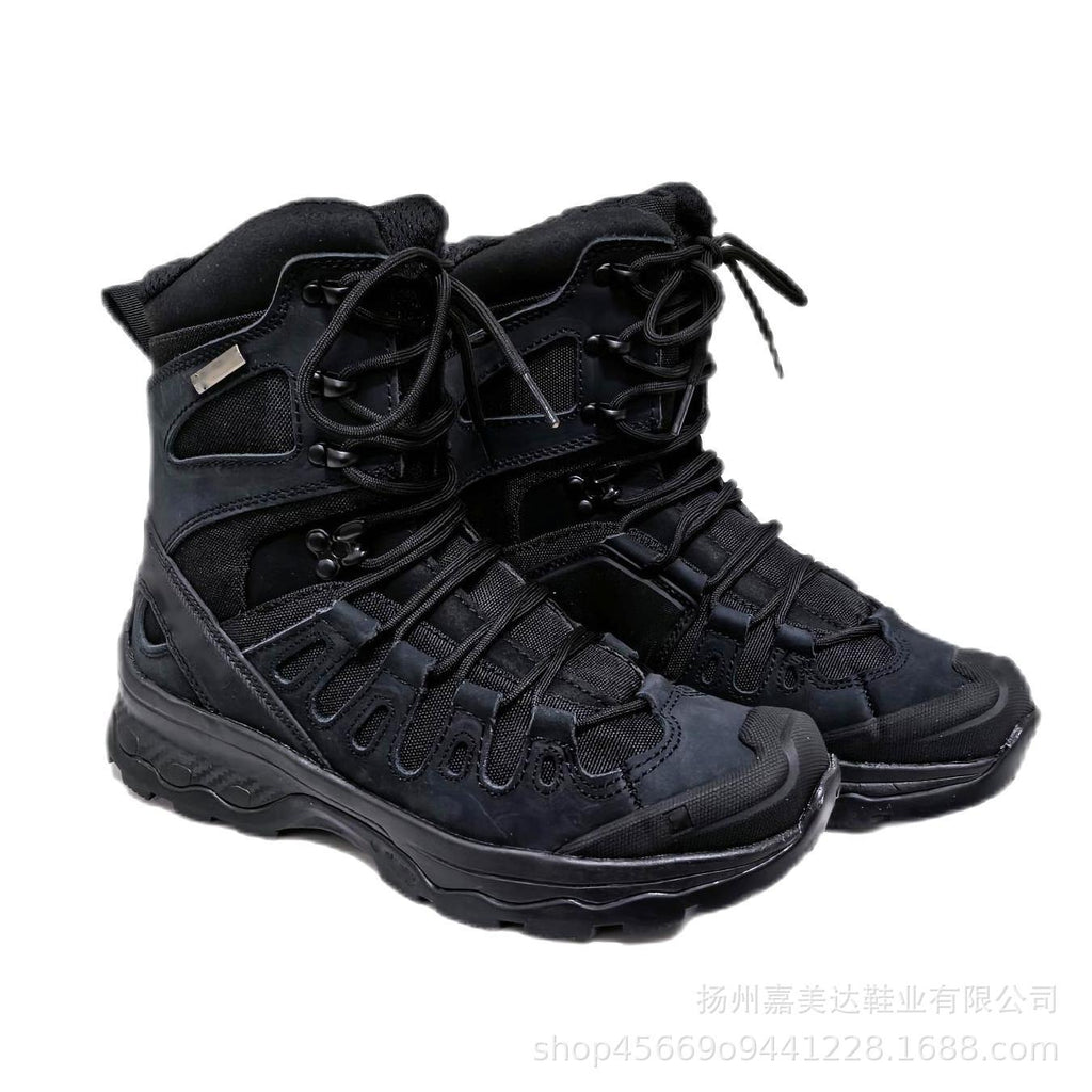 Men's Plus Size Hiking Shoes Autumn Winter High-Top Non-Slip Warm High-End Leather Combat Boots | 2025111