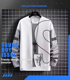 Polo Long Sleeve Shirt With Pant Golf Polo Shirt Sweater Set Casual Waffle Round Neck Top for Men