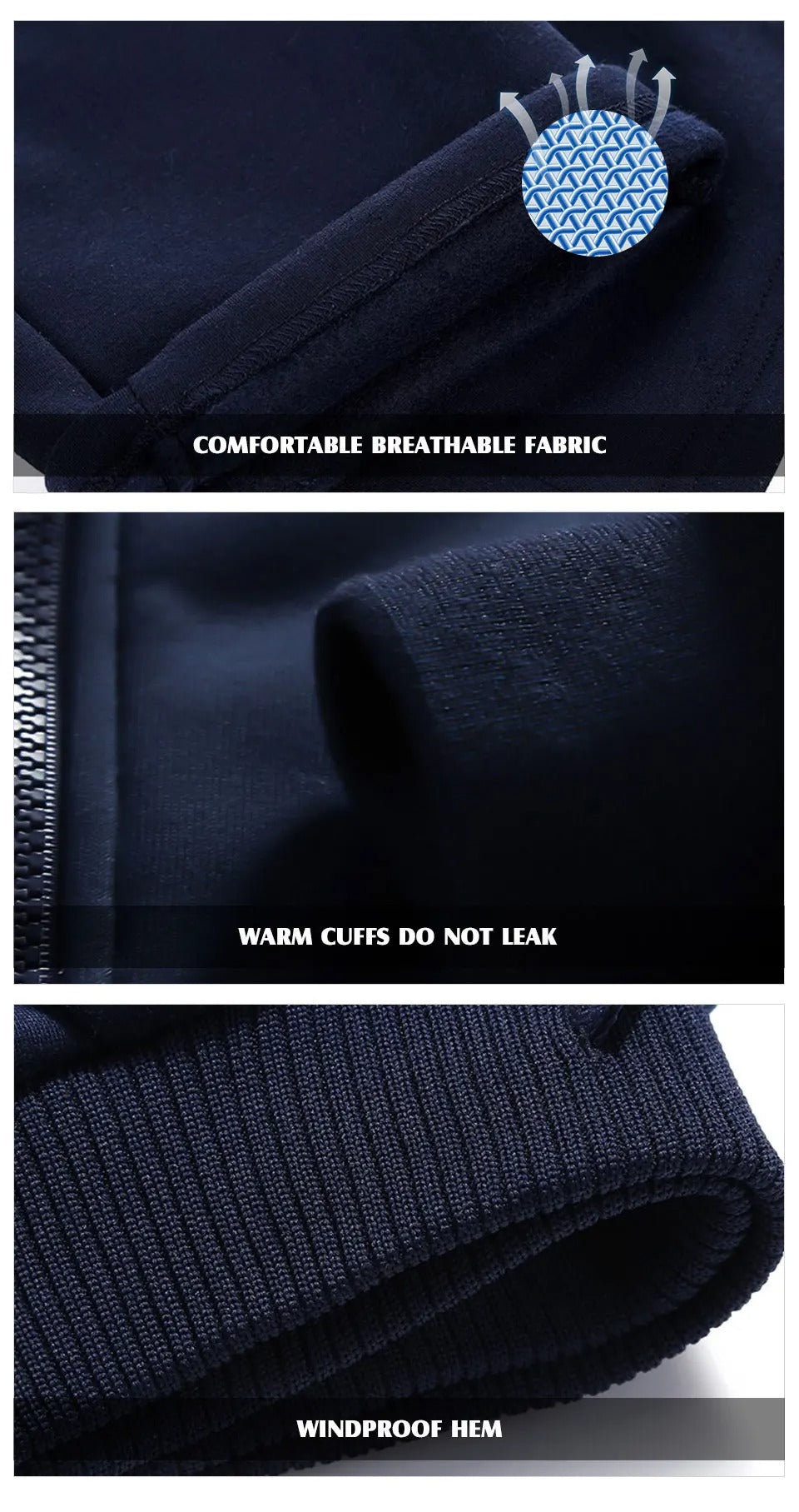 Men's Winter Tracksuit Fleece Lined Sweatshirt Hoodie Jacket Coat Pant Sweat Suit