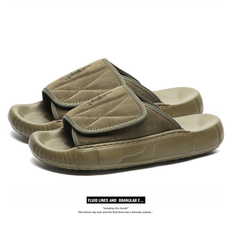 Men’s Suede Leather Fisherman Sandals | Outdoor Slide Slippers with Arch Support | Summer Beach Casual Shoes for Men | T98-1