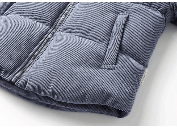 Winter Plain Coat Corduroy Puffer Jackets Loose Warm Wadding Cotton Bomber Jacket (Bag not included)| HP-009