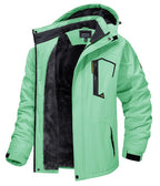 Mens Top Quality Warm Jacket Fleece Lined Waterproof Hooded Full Zip Bomber Coat
 | TJ153D