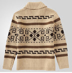 Men Stylish Slim Fit Jacquard Knit Cardigan Jacket with Long Sleeves Casual Lapel Sweater | SY0013