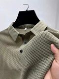 Men's Ice Silk Short Sleeve Shirt – Breathable Business Casual Stand Collar | A-D246
