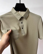 Men's Ice Silk Short Sleeve Shirt – Breathable Business Casual Stand Collar | A-D246