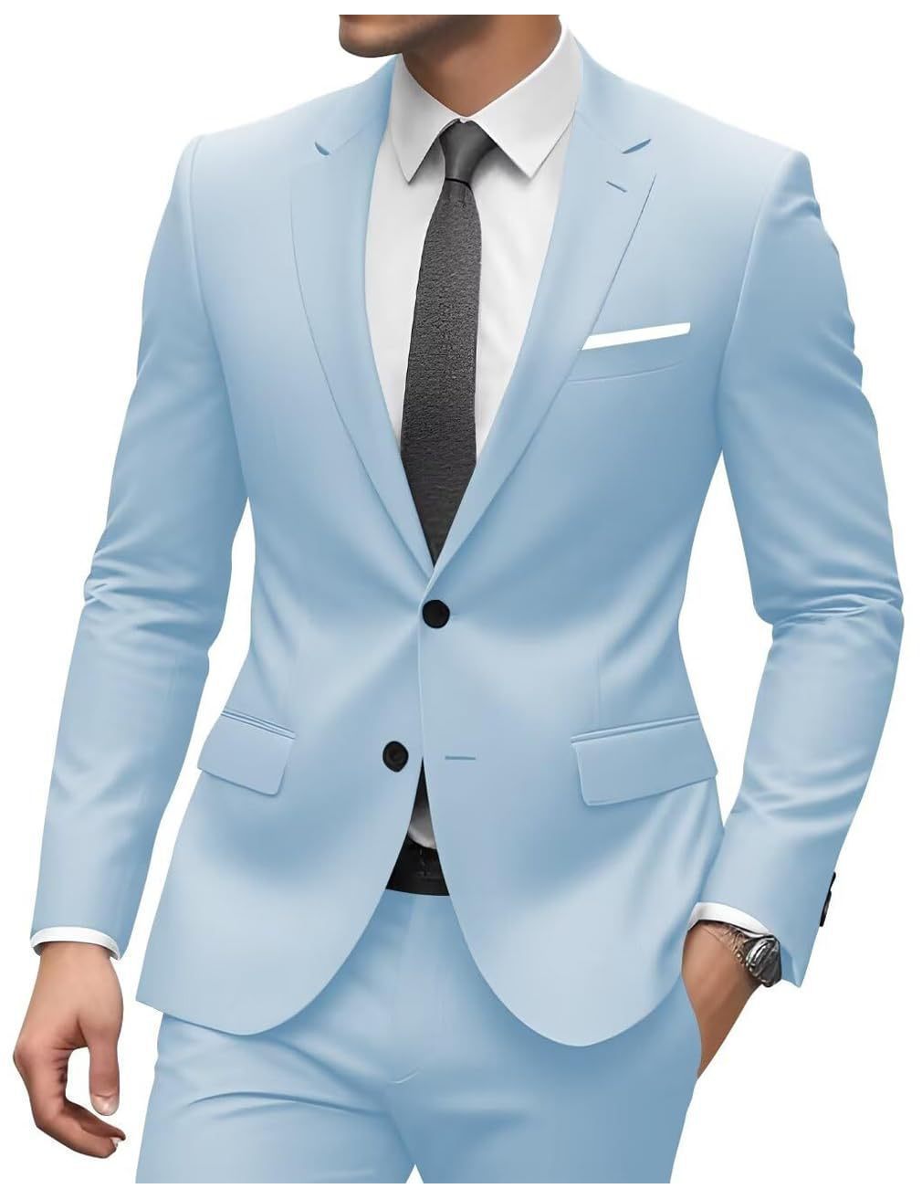 2026 Men‘s 2-Piece Wedding Suit Set | Notch Lapel Business Blazer & Trousers | Cross-Border Formal Wear for Grooms & Hosts | SBT001