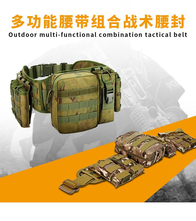 Outdoor Tactical Belt with Harness – Multi-Function Military Waist Pack | AKM-106