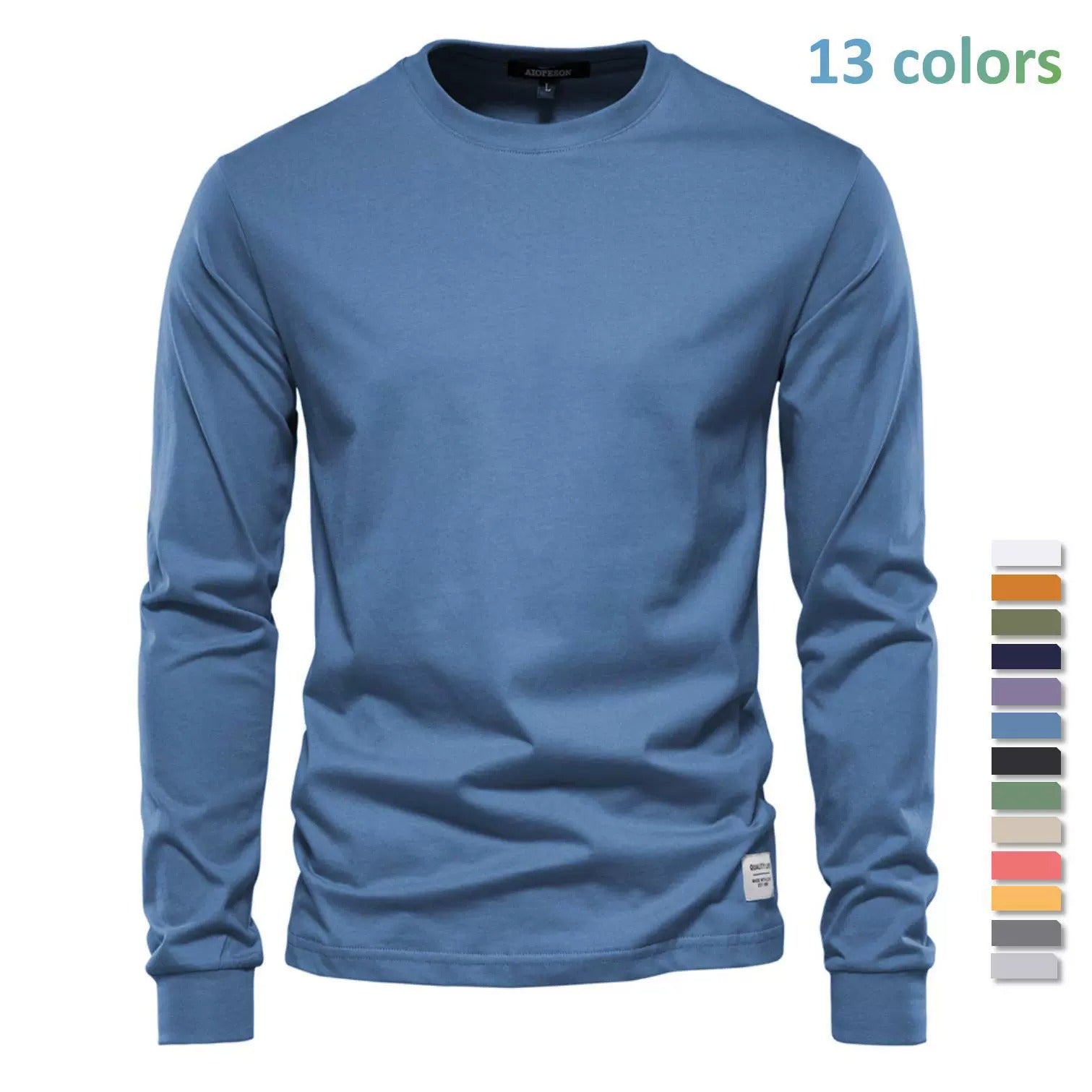 Men’s Oversized Long Sleeve T-Shirt – Casual Streetwear Cotton Crewneck Top for Everyday Style | AX601
