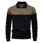 Men's Long Sleeve Polo Collar Sweatshirt - 2025 Spring Casual Streetwear Top | HD3006