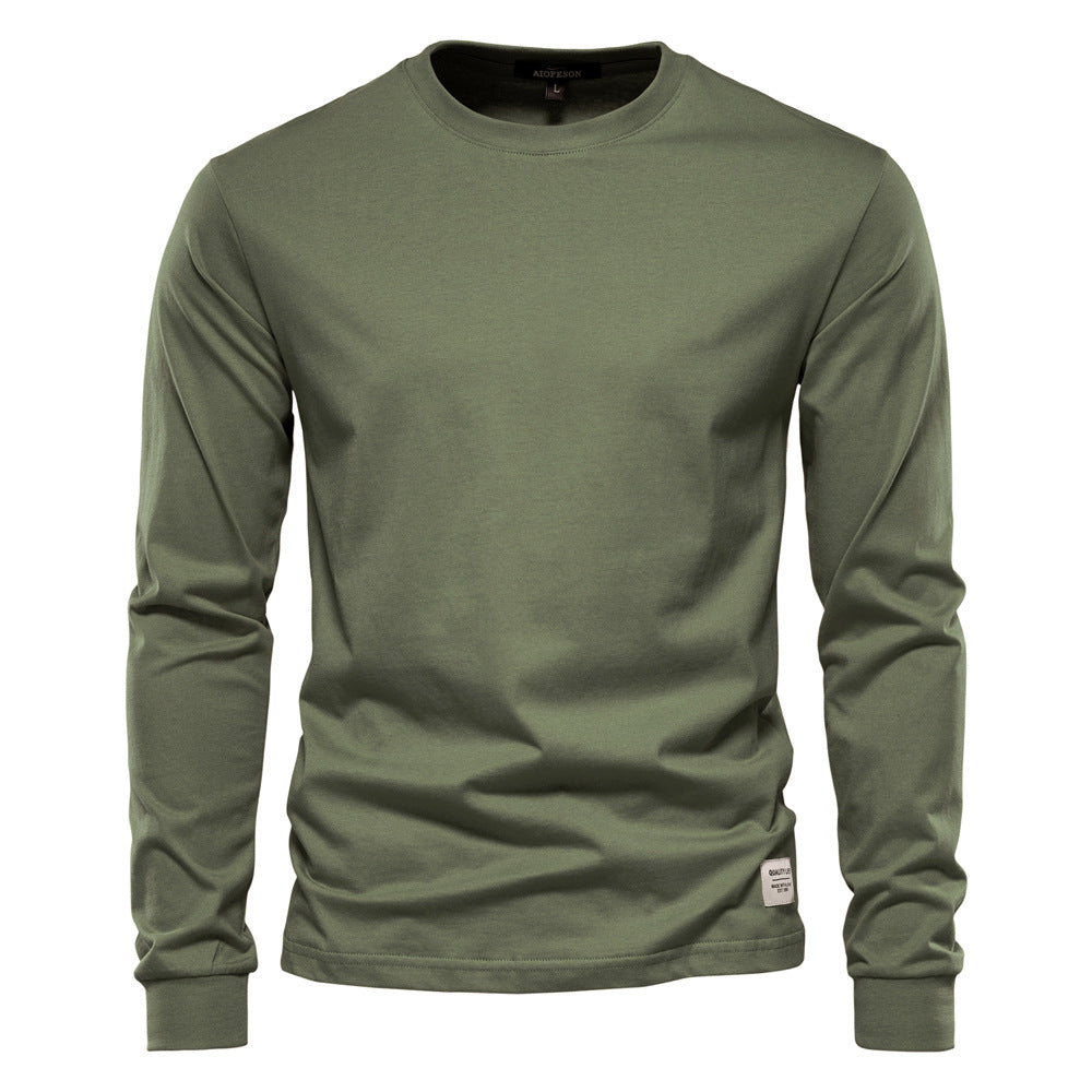 Men’s Oversized Long Sleeve T-Shirt – Casual Streetwear Cotton Crewneck Top for Everyday Style | AX601