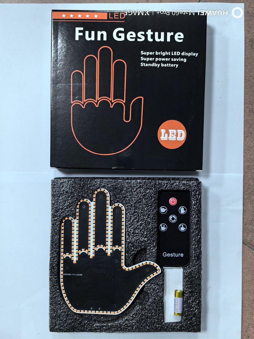 Car Finger Light with Remote Gesture Light Auto Amber Middle Finger Warning Brake Light
